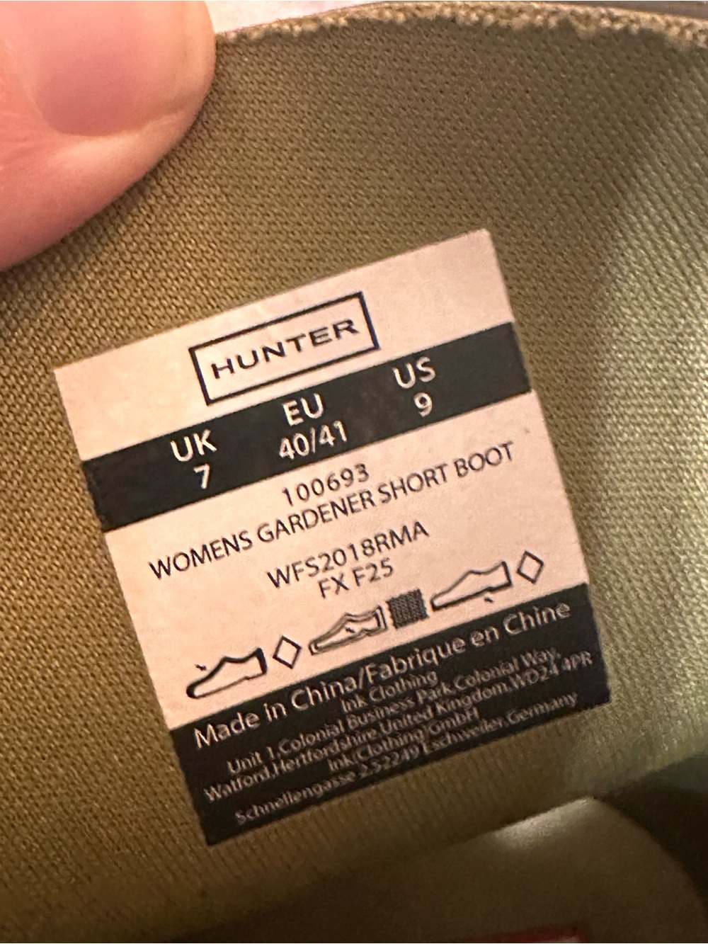 Hunter Short Women's Gardener Boot in Olive with Clay Trim - Picture 4 of 12